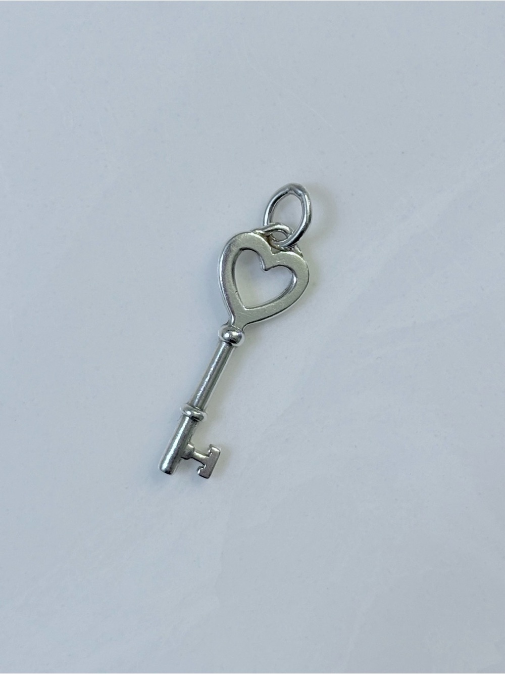 Tiffany & Co. Sterling Silver Heart Key Pendant Charm